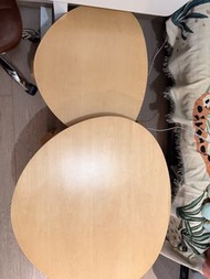 Solid Wood Nesting Coffee Tables Set of 2 (Large + Small) 實木一組兩張高低茶几 / 邊桌（大+小）
