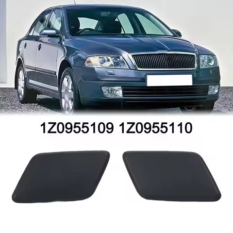 1Pair Front Headlight Washer Cap Cover For Skoda Octavia Mk2 2010-2013 / 2004-2008 OEM Part Number 1
