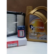 HONDA CIVIC FB TR0 1.5 HYBRID AIR FILTER + OIL FILTER + KOYOMA 5W40 FULLY SYNTHETIC ENGINE OIL