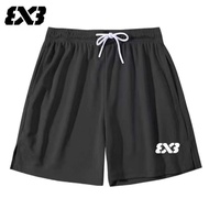 3X3 American Basketball Mens Summer Print Sports Trendy Quick Drying Breathable Running Fiess Black