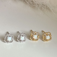 Suwann.na.shop [ราคาต่อคู่] ต่างหู ต่างหูเงินแท้ ต่างหูเพชร ต่างหูโอปอล