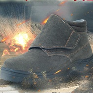 รองเท้าเซฟตี้ หนังกลับ หุ้มข้อ รองเท้าหัวเหล็ก พื้นเสริมเหล็ก รองเท้า เซฟตี้ safety shoes