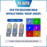 1pc Sebiji Led 24v T10 Bulb Flash Mentol Kelip Kelip Flashing Cucuk Lampu Kecil Senja Nyala Terus Lo