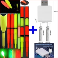Fishing float light 2Pcs + CR425 Rechargeable battery 2Pcs +charger set,  floating lamp head USB