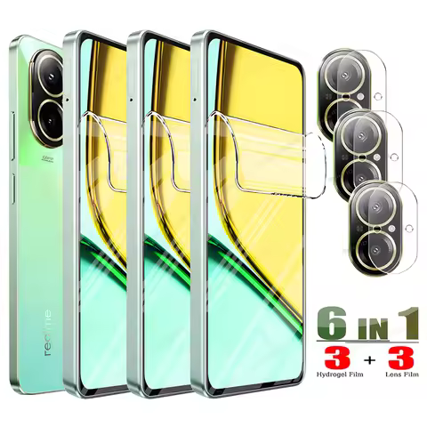 6 IN 1 Hydrogel Film For Realme C67 C75 Global C63 C35 C33 C31 C30 C25Y C25S C21Y C12 C15 C17 C51 C5