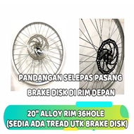 Basikal 20” Alloy Rim Depan 36Hole (Brake Disc) BMX Mini
