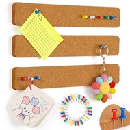 Self Adhesive Cork Board - Office Cork Strips - Frameless Pushpin Cork Board - Removable Cork Bullet