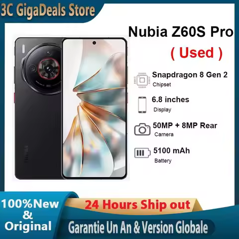 Nubia Z60S Pro, Global Version Smartphone, 6.8-inch Display, Snapdragon 8 Gen 2, 5100mAh Battery, 80