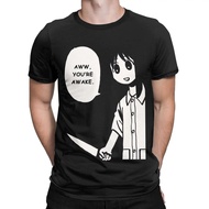 Cartoon【Azumanga Daioh 】graphic 100%cotton O-neck red T-Shirt for men