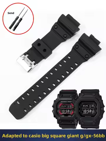 Suitable for Casio Large Square Giant G 3221 GXW-56 GX-56BB Black Silicone Watch Strap