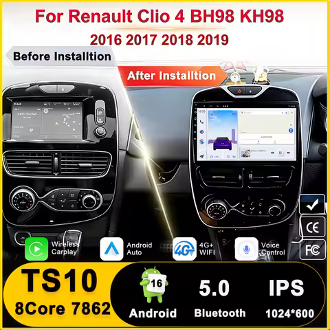 Android Auto For RENAULT Clio 4 BH98 KH98 2012 - 2019 Carplay Autoradio Car Radio Multimedia Video P