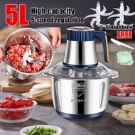 Meat Grinder 5L Capacity Electric meat grinder 304 Stainless Steel Kitchen Mincer 2*6-blade Cutter H