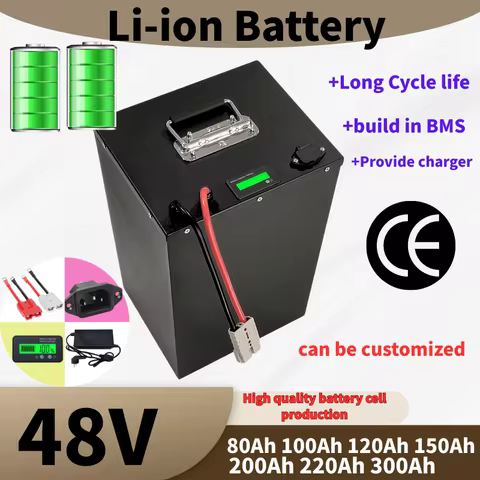 48v Lithium Battery 200Ah 80Ah 100Ah 120Ah 150Ah 300Ah Li-ion Battery Pack For 2000W 3000W 4000W Gol