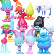12 pieces Trolls Poppy Branch DJ Suki Biggie Miniature Anime Figures Creek Cooper Cloud Guy Dolls Ki