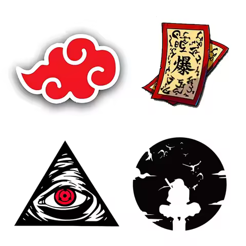 Akatsuki Cloud From Anime Naruto Manga PVC Decal Uchiha Family Coat of Arms Bumper Sticker for Lapto