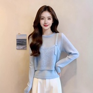 2026 Slimming Look Knitwear Set - Large Size Western Style Top A10788