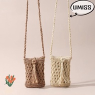 UMISTYDREAM9IQ0 Cell Phone Bag, Mini Size Boho Style Crossbody Bag,  Small Square Bag Beige Khaki Mo