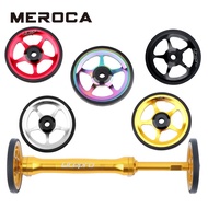 MEROCA Folding Bike Alloy Litepro Easy Wheel For Brompton 3Sixty Bicycle Extension Telescopic Rod Easy Wheelset Rear Cargo Rack