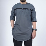 KHOIRUMMAH Koko Kurta Umair | Baju Muslim Pria Dewasa Lengan 3/4 | Kaos Koko Kurta Pakistan Polos | 