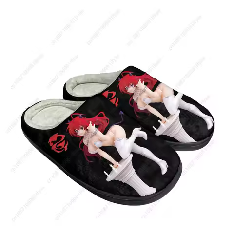 Anime High School DxD Rias Gremory Home Cotton Custom Slippers Mens Womens Sandals Plush Casual Keep