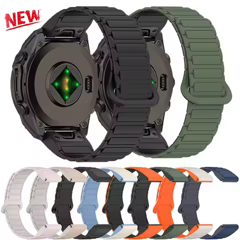 Quickfit 20 22 26 mm For Garmin Fenix 8 7X 7 7S Silicone Magnetic Bracelet Fenix 5X 5S Plus 3HR Stra