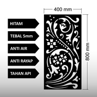 Krawangan PVC Board HITAM 40X80 cm Tebal 5mm / ornamen plafon