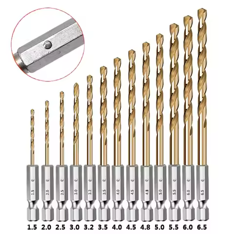 3/7/13PCS 1/4Hex Shank Twist Drill Bit Set Wood Metal Hole Cutter Core Drilling Tool Cobalt Drill Bi