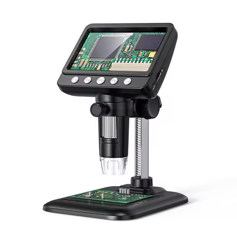 Microscope Lens Digital 50-1000X 4.3Inch Digital Microscope 50-1000X IPS 2MP HD Lens 8LED Microscope
