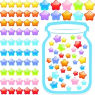 61Pcs Reward Jar Classroom, Magnetic Reward Jar for Classroom Board, Star Jar Reward System Classroo