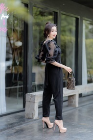 ส่งเร็ว!! CURVY-JL38 PLUS SIZE Jumpsuit จั๊มสูทสาวอวบ ชุดไปงานแต่งสาวอวบ ชุดทำงานสาวอวบ เสื้อผ้าสาวอ