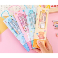 Student Stationery Gift Set Hadiah Murid-murid Pencil Sharpener Ruler Eraser