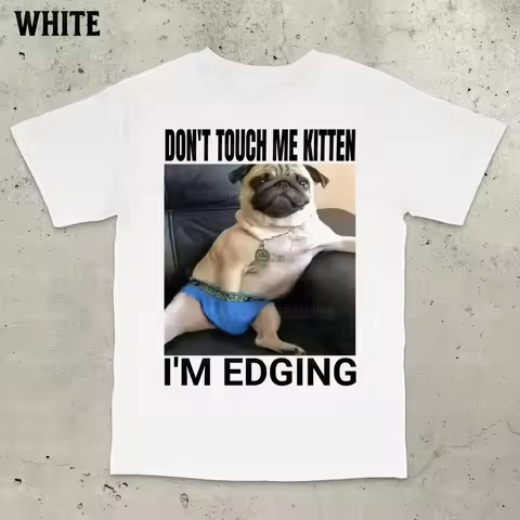 Brain Rot Dog T-shirt, Silly Haha T-shirt, Avant-garde Clothing, 90s Retro Pirated Meme Suitable for