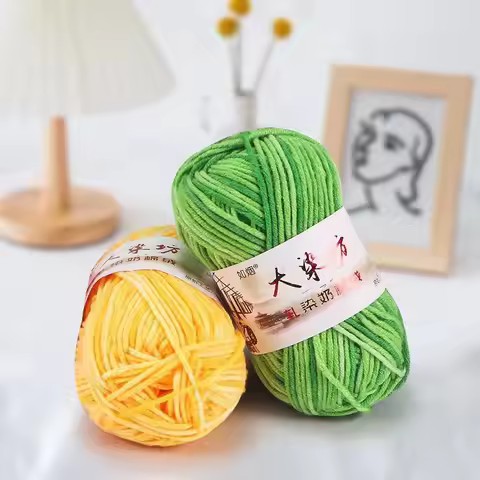 250g/set 5ply Gradient Milk Cotton Yarn for Knitting Scarf Hat Shoes Sweater DIY Segment Dyeing Medi