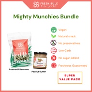 Fresh Bulk Munchies Bundle | Roasted Edamame Peanut Butter bundle | vegan | natural snacks | No refi