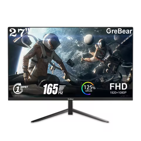 Grebear Gaming Monitor 27 Inch 165Hz 1ms PC Gaming Computer Monitor -FHD 1080P/AMD FreeSync/1 X HDTV
