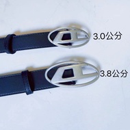 DIESEL American Retro Ins Leather Belt Men Die With Large Hardware Buckle D Letter Logo Belt Versati