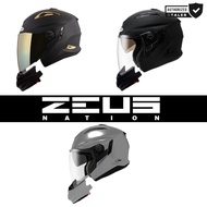 Zeus Helmet ZS-613 Plain Design Modular Helmet (Smoke/Gold Visor Included)