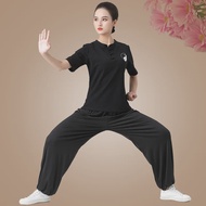 จีนแบบดั้งเดิมชุดเสื้อผ้าชุดผู้หญิงฤดูร้อน Tai Chi Kung Fu เครื่องแบบ Wushu Top กางเกงการฝึกอบรม Pre