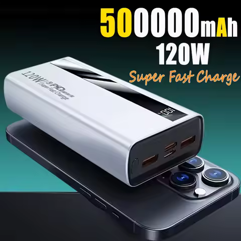 120W 200000mAh High Capacity Power Bank Super Fast Charging Power Bank Portable Battery Charger For 