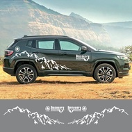 Car Side Stickers Graphics Mountain Star Film Vinyl Decoration Stickers for Jeep COMPASS 2007-2023 D