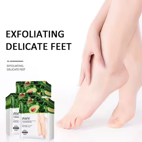 5 Pairs Avocado Exfoliating Foot Mask Feet Pedicure Remove Dead Skin Moisturizing Foot Exfoliator Ma