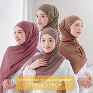 Pasmina CERUTY BABYDOL PREMIUM Size 180X75cm, Level Sewing, Neat, Soft Material, Smooth, Not Awang