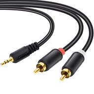 Kabel RCA - Bicu Stereo 59IN/5FT ke Palam 2RCA untuk Telefon Pintar, Tablet, HDTV, Pemain DVD, Teate