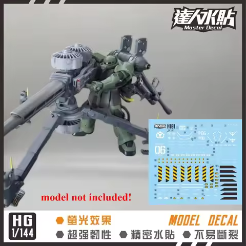 Master Decal H101 HD Fluorescent Water Decals Fit HG 1/144 MS-06 Zaku II Big Gun Set High Precision 