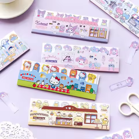 iigen Sanrio Kuromi My Melody Memo Pad Sticky Note Hello Kitty Cinnamoroll Adhesive Stationery Label