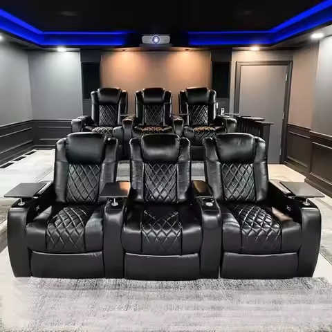 Modern electric recliner sofa set, leather electric recliner sofa bed