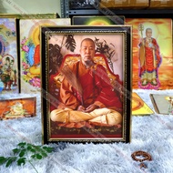 Painting of Venerable Master Tuyen Hoa wall hanging 36x48cm, glossy fabric + composite frame