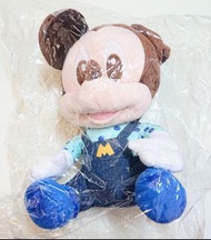 帳號內物品可併單限時大特價      正版雷標迪士尼Q版Disney米奇Mickey米妮30cm公分坐姿牛仔吊帶褲娃娃抱枕玩偶