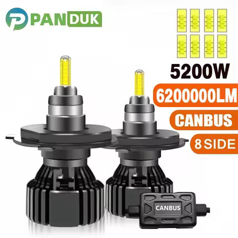 PANDUK 360 H4 H11 LED 6200000LM 5200W Canbus 9012 HIR2 H7 H1 H3 H8 D1S D2S 9005 HB4 9006 Led Car Hea