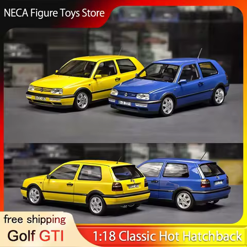 1:18 Golf GTI MK3 Classic Hot Hatchback Yellow Blue Options Alloy Diecast Model With Display Case To